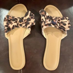 Cheetah print bow sandals